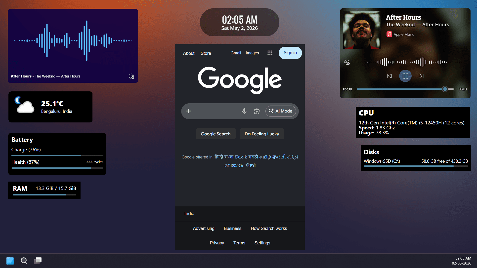 Delta Widgets on Windows Desktop